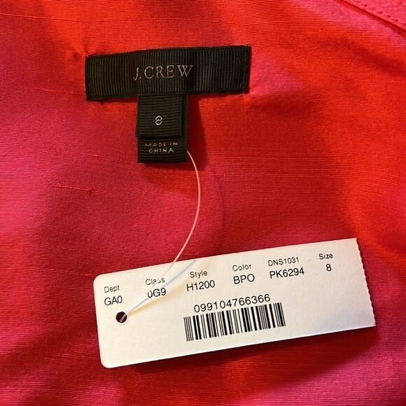 New! J. Crew One Shoulder Silk Shantung Top Pink Size 8 NWT - Picture 7 of 15
